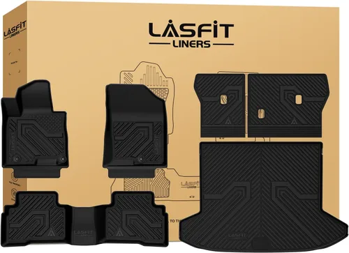 Vista 27 de LASFIT Alfombrillas de Piso Compatibles con Nissan Armada 2017-2018 / Infiniti QX56 2011-2013 / Infiniti QX80 2014-2018, TPE Para Todo Clima Ajuste