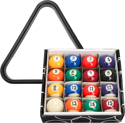 Vista 4 de TOPZEA Juego de bolas de billar tamaño pequeño, juego de bolas de billar de 1-1/2 pulgadas, juego completo de 16 bolas con estante para billar
