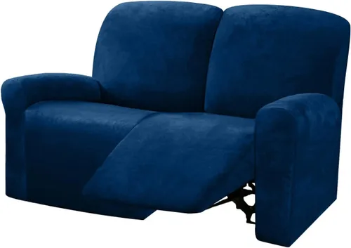 Vista 9 de ULTICOR Funda reclinable para sofá biplaza, 48 a 65 pulgadas de largo, 6 fundas de sofá reclinable elásticas de terciopelo para sofá biplaza de 2