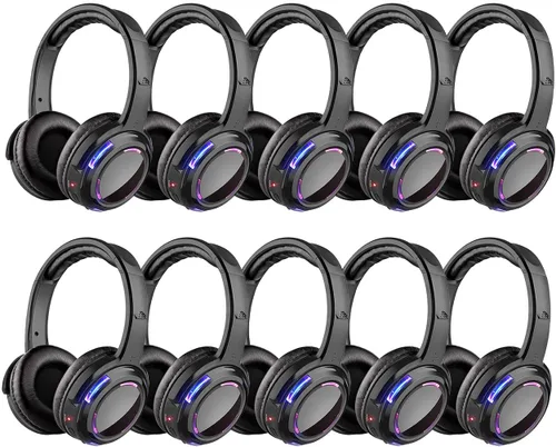 Vista 11 de Auriculares inalámbricos LED silenciosos profesionales de disco silencioso y RF LED silenciosos para iPod MP3 DJ Music Pary Club