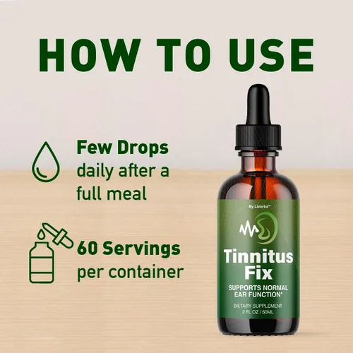 Vista 3 de TinnitusFix Drops - Oficial TinnitusFix Advanced Liquid Hearing Support Drop, suplemento totalmente natural Vitaminas para oído y audición