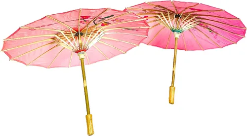 Vista 29 de TJ Global Paquete de 2 paraguas chinos japoneses para niños, 22 pulgadas, para bodas, fotografías, disfraces, cosplay, decoración y otros eventos, 2