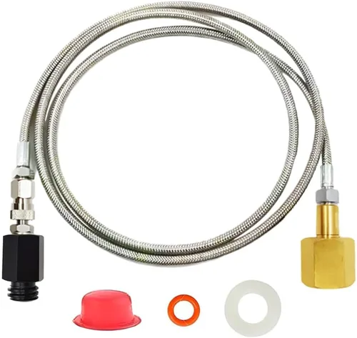 Vista 10 de Adaptador de CO2 para máquina de soda con manguera de 60 pulgadas, conector de tanques de CO2 para fabricante de soda lleno directamente de tanque