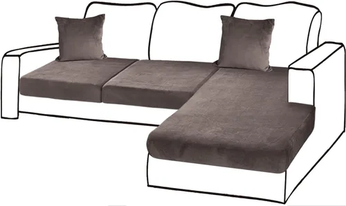 Vista 31 de BT.WA Funda de Cojín de Sofá de Terciopelo 1 Pieza Funda de Cojín de Asiento Elástica Funda de Sillón Fundas Separadas de Sofá Seccional Protector