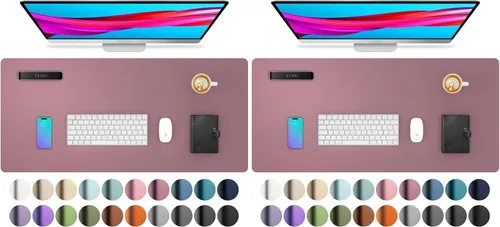 Vista 107 de Aothia - Protector de escritorio de cuero sintético grande, base antideslizante para mouse y superficie para escribir, impermeable, fácil de Agua