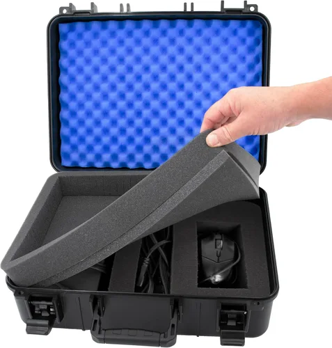 Vista 7 de CASEMATIX Funda rígida para laptop de 15.6 pulgadas – Funda de transporte de viaje resistente a prueba de golpes con protección de espuma