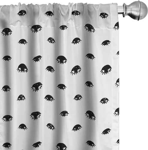 Vista 53 de Ambesonne Paquete de 2 cortinas otoñales para ventana, diseño otoñal con formas intrincadas en espiral y estampado de hojas voladoras, juego ligero