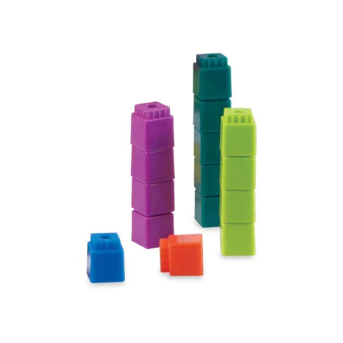Vista 4 de hand2mind UniLink - Cubos entrelazados para enlazar matemáticas, cubos de plástico, clasificación de colores, cubos de conexión, manipuladores