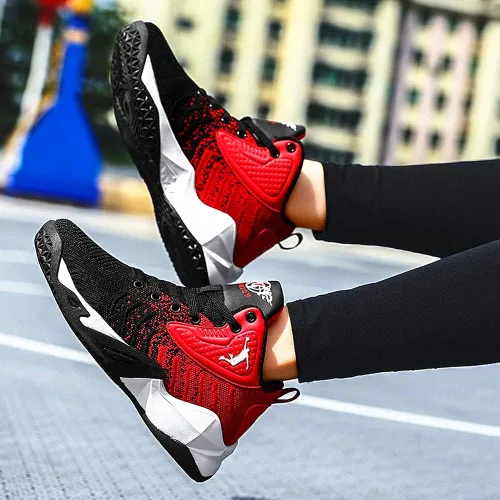 Vista 4 de zxcvb Zapatos de baloncesto transpirables con parte inferior suave para verano zapatos de baloncesto