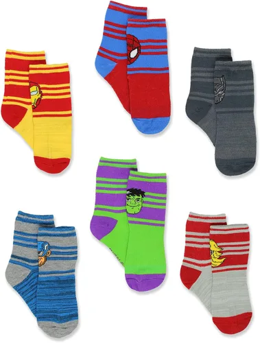 Vista 2 de Super Hero Adventures Spider-Man - Calcetines para niños pequeños, paquete de 6