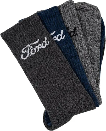 Vista 5 de Ford Script Oval Logo - Paquete de calcetines para hombre, 1 sombrero, 3 pares de calcetines, Carbón vegetal