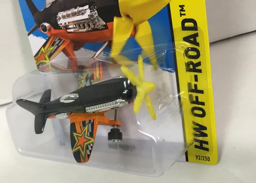 Vista 3 de Hot Wheels 2015 HW Off-Road Mad Propz (Aeroplano) 92/250, Negro y Naranja