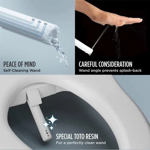 Vista 4 de TOTO® WASHLET® KC2 Asiento electrónico para bidé con asiento calefactado y tapa de cierre suave, redondo, blanco algodón - SW3023#01