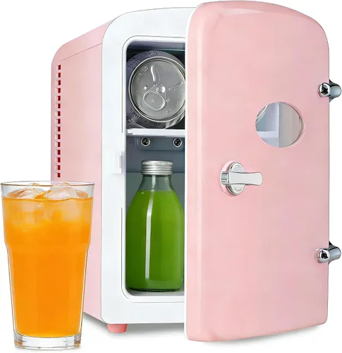 Vista 9 de HealSmart Mini refrigerador portátil, refrigeradores compactos enfriadores y calentadores de 4 litros 6 latas, con ventana de observación, 100%