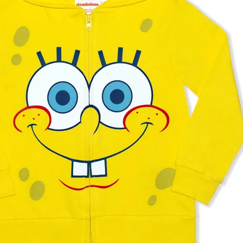 Vista 2 de Nickelodeon SpongeBob SquarePants - Sudadera con capucha para niños pequeños, color amarillo