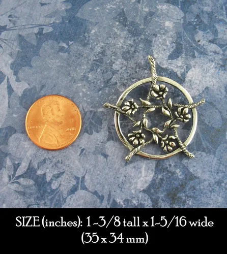Vista 7 de Woot & Hammy Five Flowers Hidden Pentacle Pendant, 100% Sterling Silver, Handmade