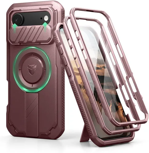 Vista 36 de Dexnor - Funda para iPhone 12 & iPhone 12 Pro con tapa deslizante para cámara, soporte ajustable y protector de pantalla integrado, carcasa