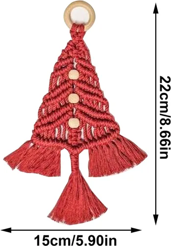 Vista 7 de Aphmeir Kit de macramé para árbol de Navidad, paquete de 3 unidades de árbol tejido de macramé de Navidad, kits de bricolaje para principiantes