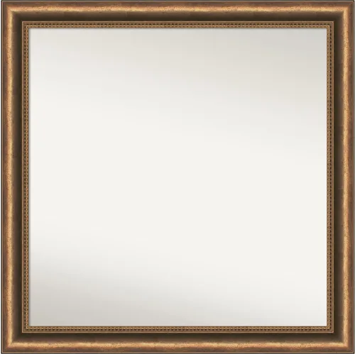 Vista 49 de Amanti Art Espejo de baño de bronce para sobre fregadero, 24 x 24 pulgadas, espejo de tocador cuadrado estrecho de bronce Manhattan, marco de madera