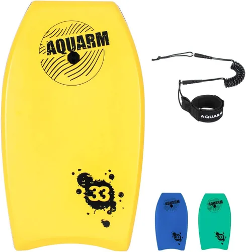 Vista 10 de Bodyboard con correa de muñeca, 33 pulgadas/37 pulgadas/42 pulgadas tablero de cuerpo ligero con núcleo EPS y superficie inferior lisa de alta