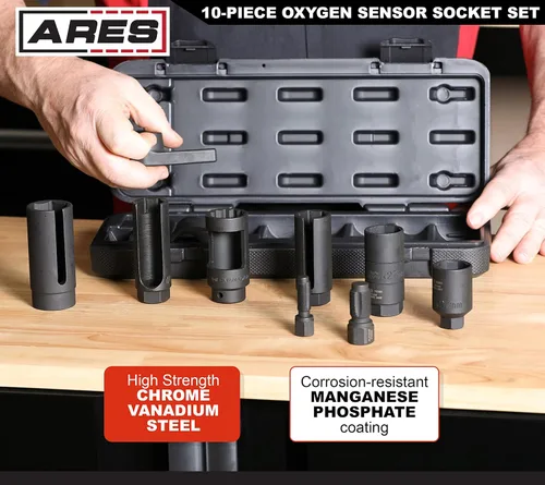Vista 3 de ARES 70318 Kit de sensor de oxígeno de 10 piezas - Cazadores de roscas, enchufes para sensores de oxígeno, inyectores y unidades de envío de aceite