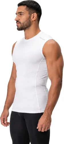 Vista 9 de DEVOPS Paquete de 3 camisas de compresión atléticas sin mangas para hombre 1# (paquete de 3) negro/azul/blanco