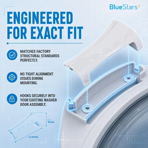 Vista 5 de BlueStars 8181846 WP8181846 - Manija de puerta de lavadora compatible con arandelas Whirlpool GHW9100LW1 GHW9150PW4 GHW9300PW4 GHW9150PW1 GHW9150PW0