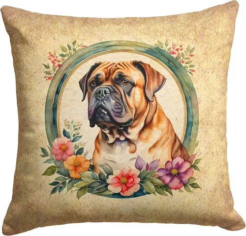 Vista 50 de Caroline's Treasures DAC2072PW1414 Affenpinscher and Flowers - Almohada decorativa de tela, lavable a máquina, para interiores y exteriores