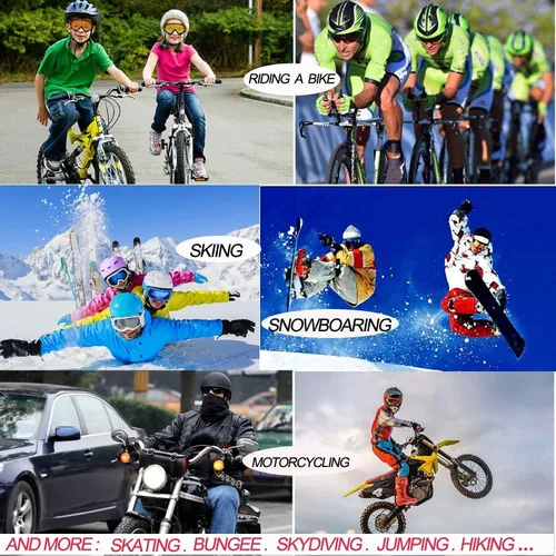 Vista 6 de Gafas de esquí, paquete de 3 gafas de nieve para hombres, mujeres, niños y jóvenes, protección UV400 para esquí y snowboard