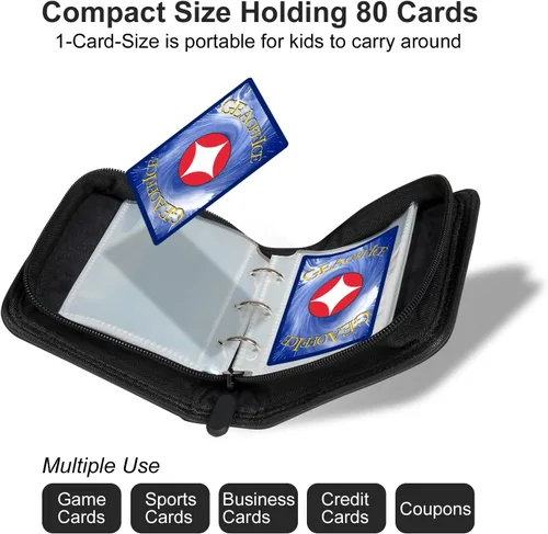Vista 5 de GEAoffice Mini carpeta de tarjetas coleccionables de 1 bolsillo con Negro-1 bolsillo