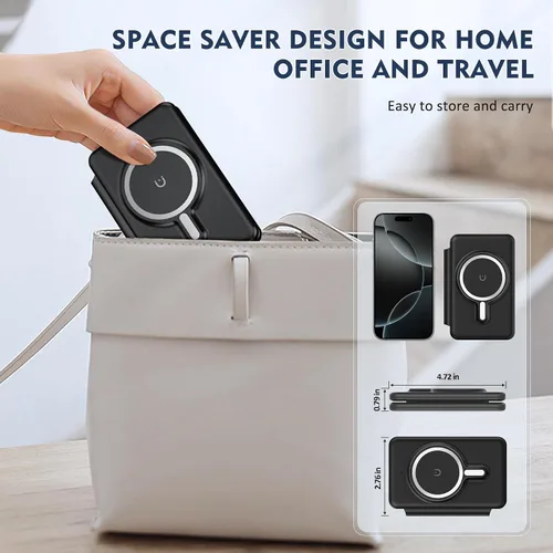 Vista 6 de Cargador inalámbrico para iPhone - Estación de carga 3 en 1 para dispositivos Apple para iPhone 17, 16, 15, 14, 13, 12 Pro Max Plus, almohadilla