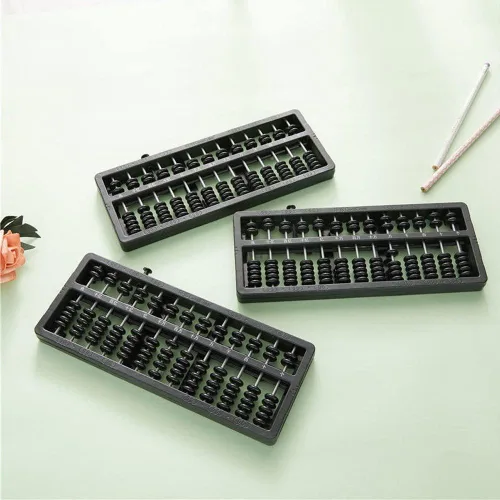 Vista 6 de Abacus 13 dígitos, vintage chino, madera, para educación matemática aritmética, negro