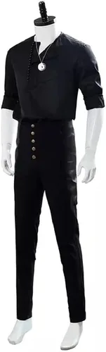 Vista 3 de Geralt of Rivia Cosplay traje casual desgaste camisa hombres negro traje Halloween carnaval por encargo