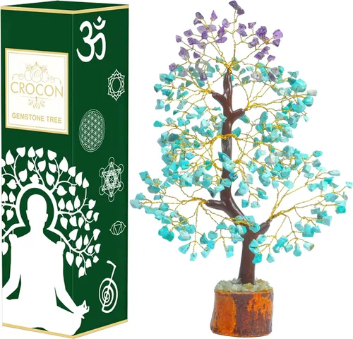 Vista 13 de Árbol de la vida de 7 chakras, árbol de la vida de cristal, árbol de piedras preciosas hecho a mano, árbol de Feng Shui, decoración de cristal
