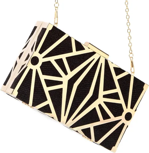 Vista 4 de CARIEDO Bolso de noche para mujer elegante bolso de mano de terciopelo exquisito metal hueco bolsos de graduación boda fiesta