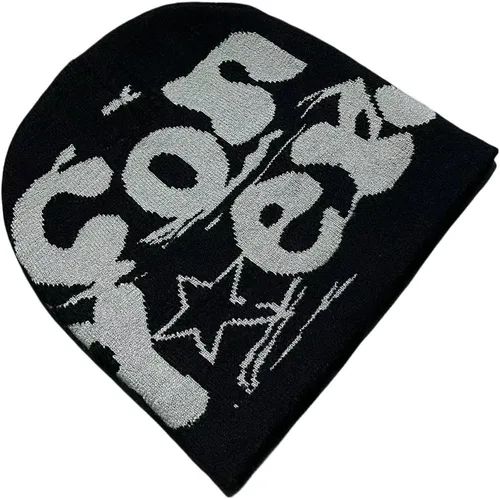 Vista 4 de Mujeres Hombres Y2K Beanie Hat Letra Impresión Sombrero de Punto Sombrero de Lana Cálido Sombrero Casual Deportes Pullover Sombrero Moda Hip Hop