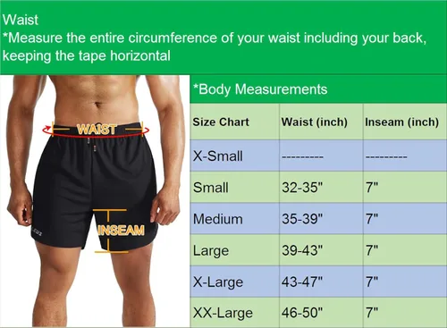 Vista 3 de Neleus - Shorts 2 en 1 para entrenar y correr para hombre, con forro, tela Dri-Fit, con bolsillos