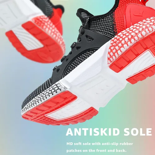 Vista 5 de WETIKE - Zapatos de malla para niños, ligeros, de correr, con talón abierto