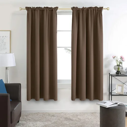 Vista 56 de Deconovo Cortinas opacas, aislamiento térmico, dobladillo para barra, reducción de ruido, certificado Oeko-TEX, cortinas de oscurecimiento
