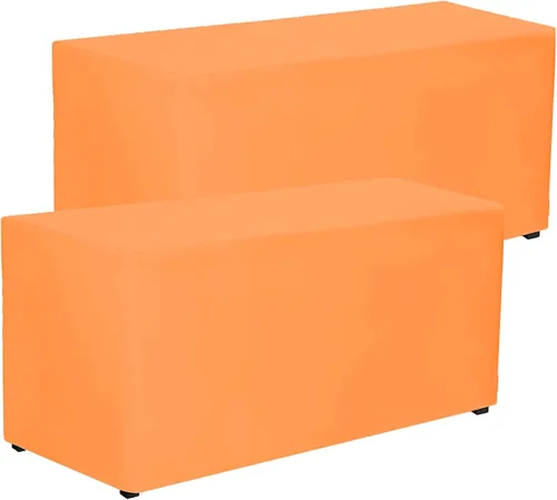 Vista 9 de PLOYMONO - Juego de 2 manteles ajustables, mantel de longitud hasta el suelo para mesa rectangular de 4 pies (122x61 cm) de poliéster, ideal