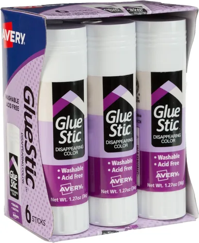 Vista 10 de Avery Pegamento en barra, morado que desaparece, lavable, no tóxico, 1.27 oz, 6 barras de pegamento (98071)