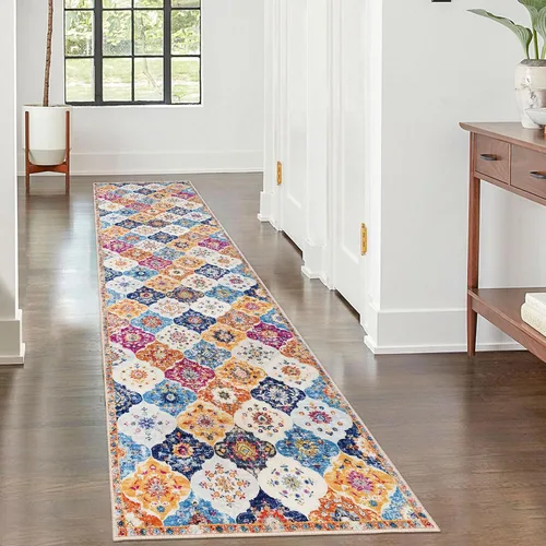 Vista 14 de KILOCOCO Alfombra marroquí pequeña, de 2 x 3 pies, color negro/dorado, súper suave, lavable, para interiores, vintage, lavable, antideslizante