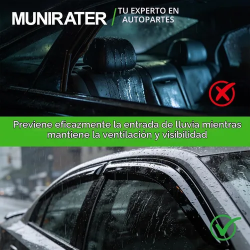 Vista 7 de Viseras laterales de humo para ventana lateral de repuesto para Toyota Corolla 2009-2013