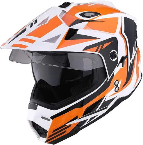 Vista 11 de 1Storm Dual Sport Motocross Off Road Casco de cara completa con visera doble: HF802