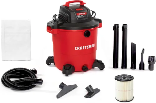 Vista 12 de CRAFTSMAN CMXEVBE18595 - Aspiradora húmeda y seca de 16 galones, 6.5 HP de potencia máxima, aspiradora de taller resistente húmeda y seca