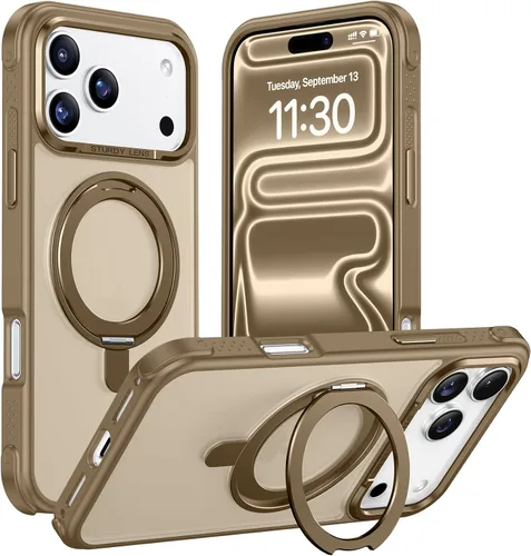 Vista 45 de Magnética para iPhone 12 e iPhone 12 Pro Funda, [con Soporte de Anillo Magnético Invisible Giratorio 360°][A Prueba de Golpes][Compatible