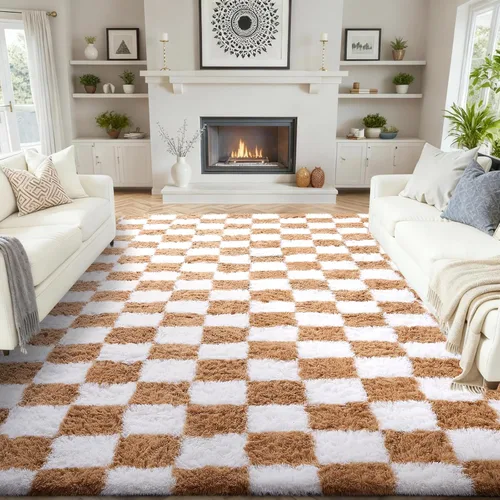Vista 167 de Ophanie - Alfombras para sala de estar, antideslizante y suave, de felpa grandes y peludas para dormitorio, peludas para niños y niñas, decoración