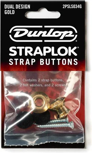 Vista 2 de Jim Dunlop Straplok® Juego de botones de correa de doble diseño - Oro