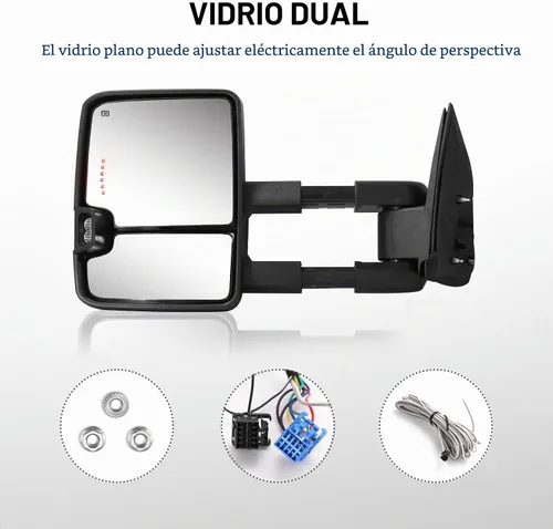 Vista 5 de Espejo de remolque para Silverado Sierra - Compatible con 2003-2007 Chevy Silverado GMC Sierra, espejos de remolque con vidrio ajustado