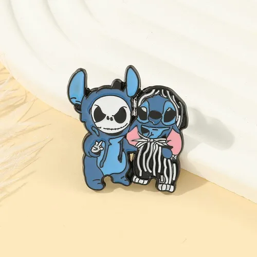 Vista 2 de Ohana - Alfileres esmaltados de puntada de anime Ohana Means Family Stitch Pines de solapa para mujeres, hombres, niñas, niños, broche, mochila